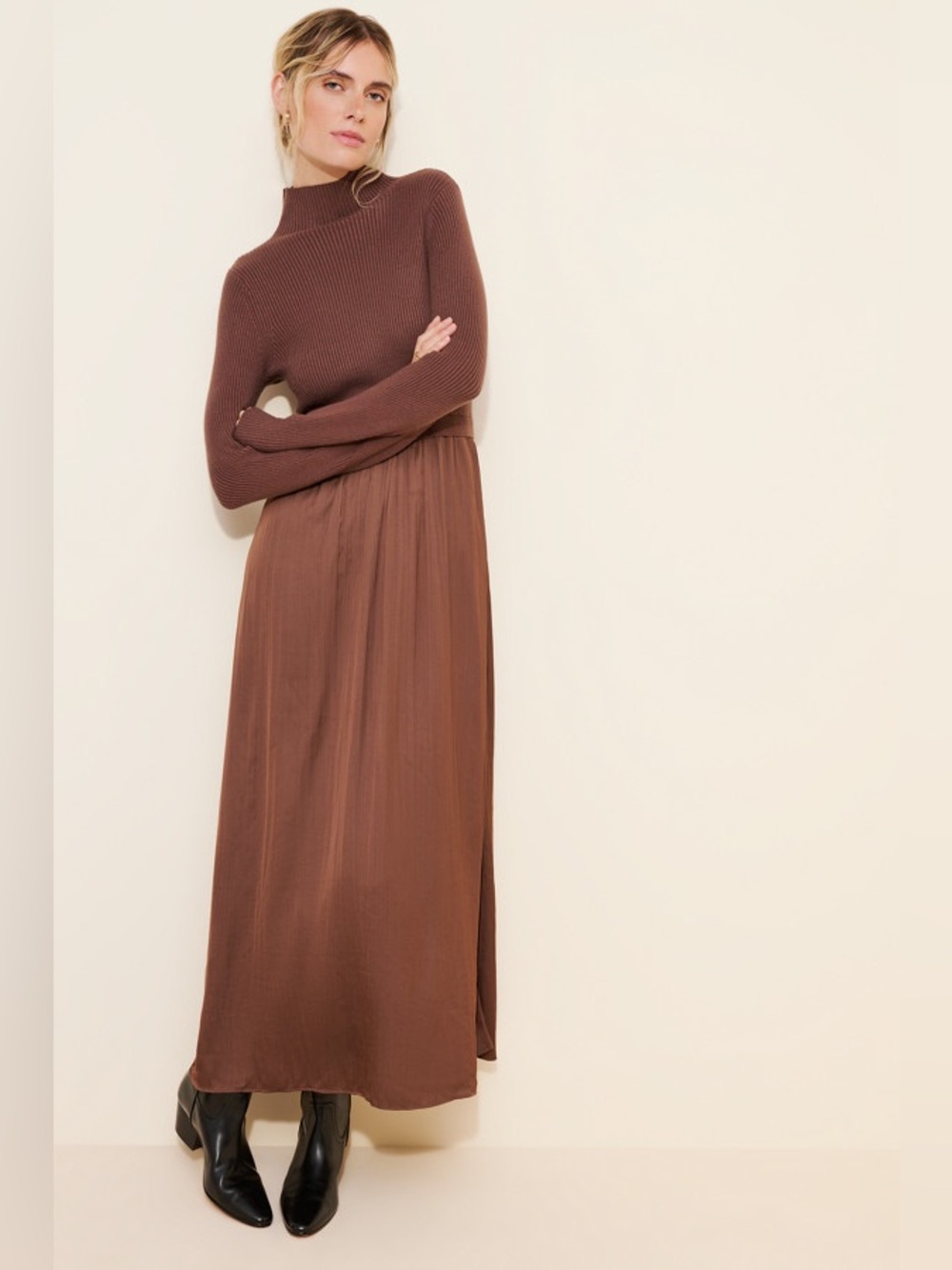 Anthropologie The Thea Twofer Sweaterdress - Brown